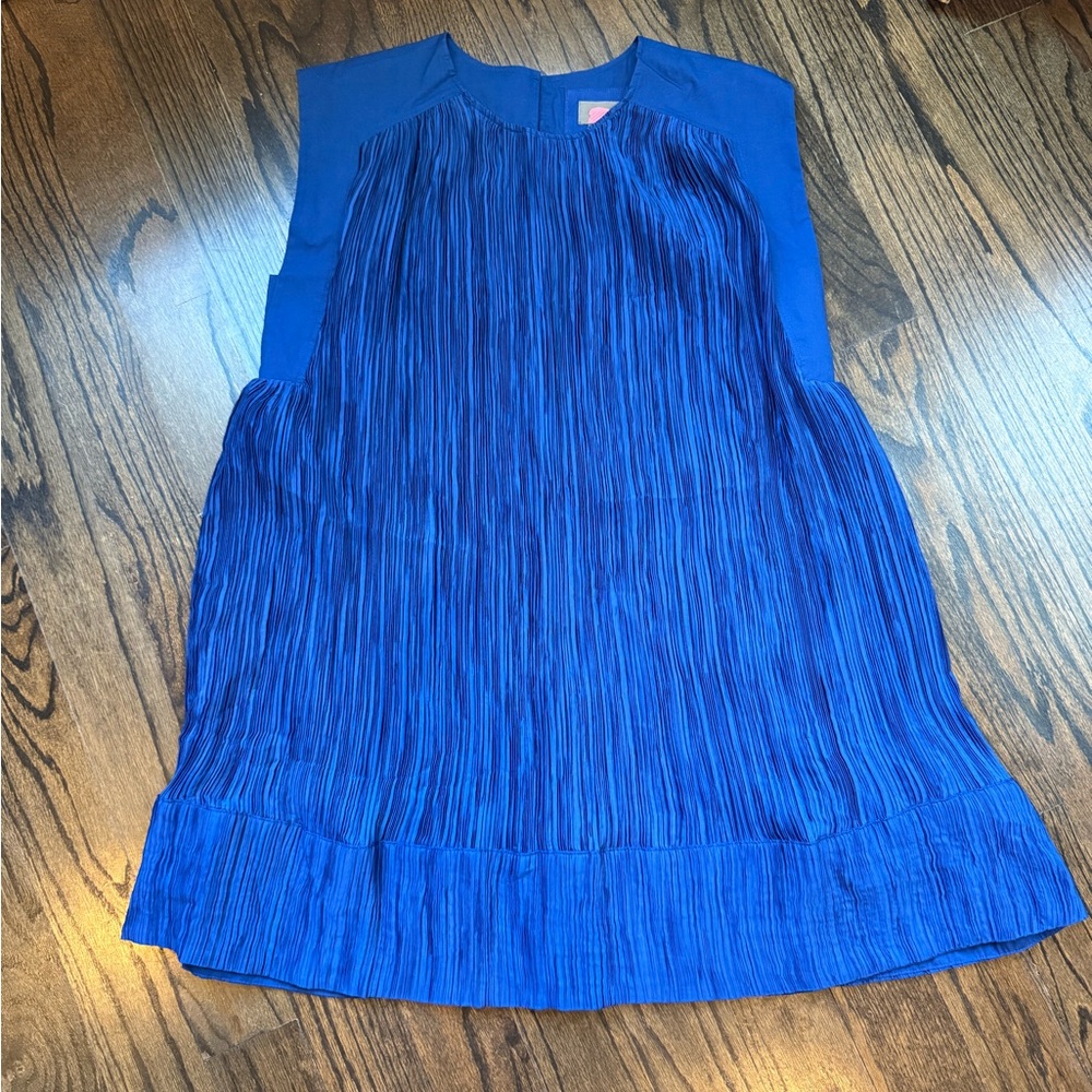 Anthropologie Blue Pleated Dress